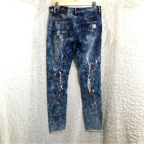 REDFOX JEANS NWT Paint Splatter Skinny Style Size 13 - Picture 4 of 11